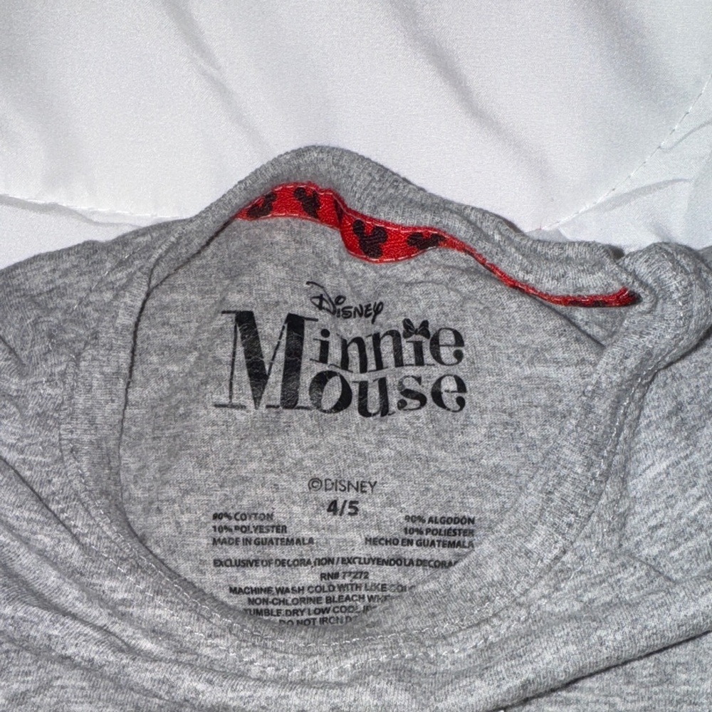 Disney Minnie Mouse Gray T-Shirt with Red and Yellow Accents - Picture 2 of 6